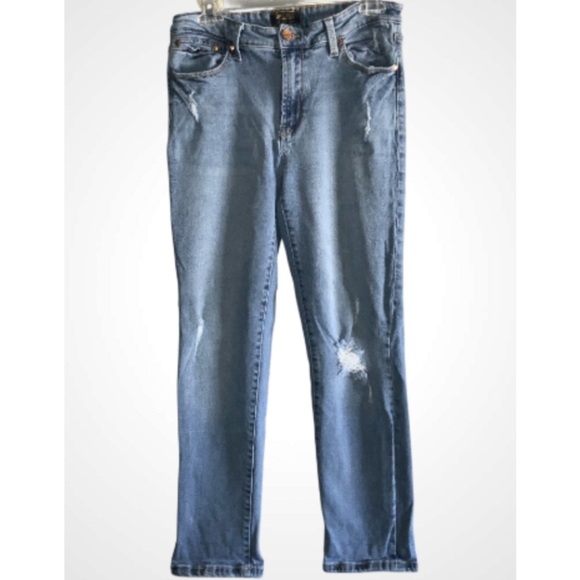 RACHEL Rachel Roy Women's Distressed Straight Leg Blue Jeans Size 10 - Picture 1 of 11